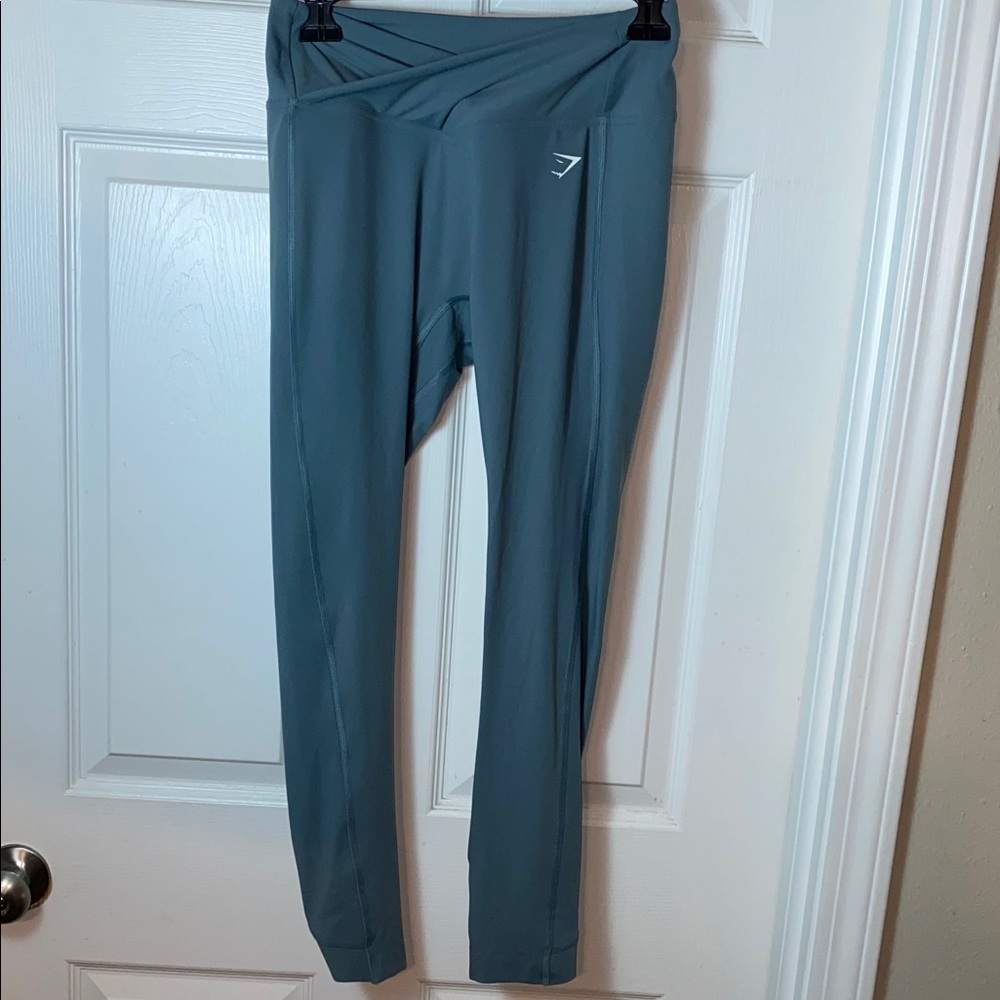 Gymshark Crossover Leggings Thunder Blue  Size XS Workout Performance Wear
